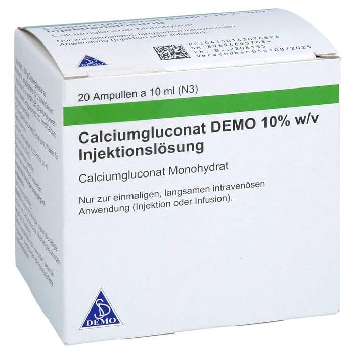 Calciumgluconat DEMO 10% w/v Injektionslösung