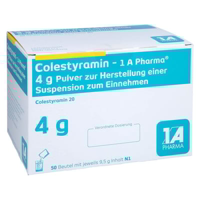 Colestyramin - 1 A Pharma 4 g Pulv z H.e Sus z.E.