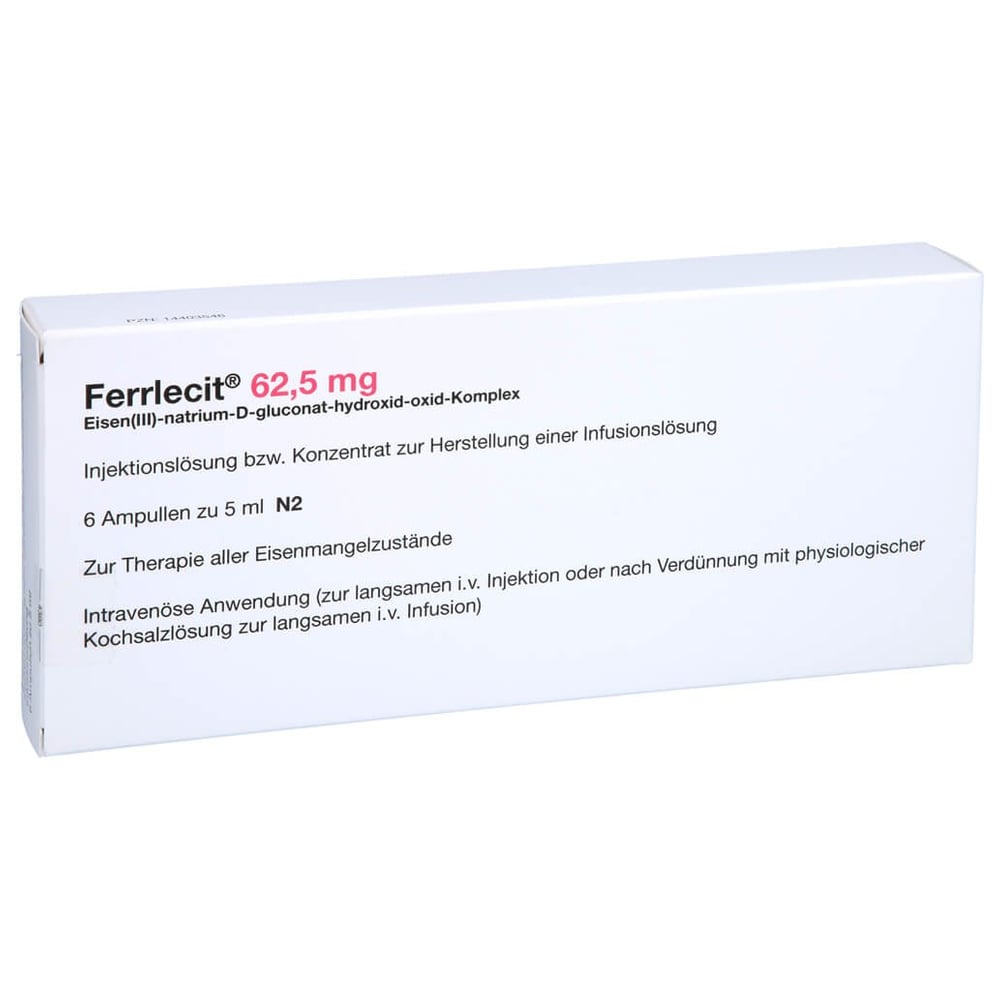 Ferrlecit 62,5 Mg Ampullen 6x5 ml kaufen (PZN 14403546)