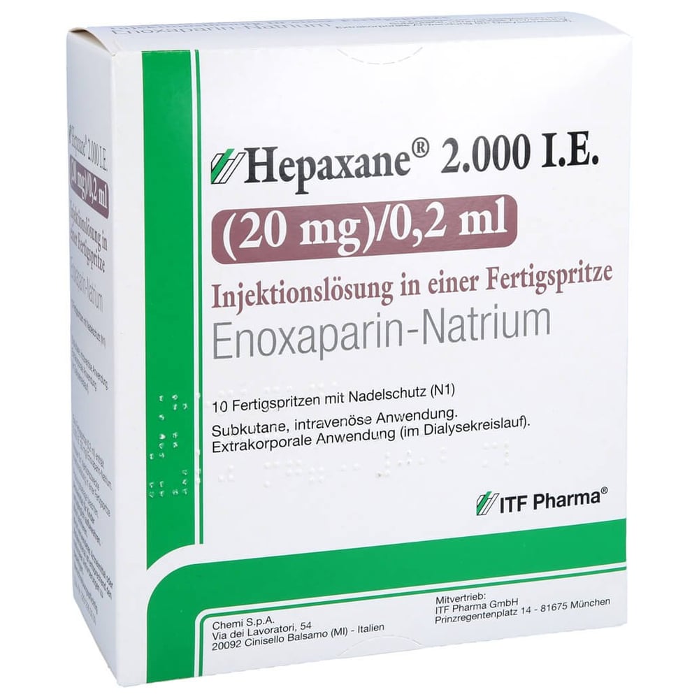 Hepaxane 2000 I.E. (20 mg)/0,2 ml Injektionslösung