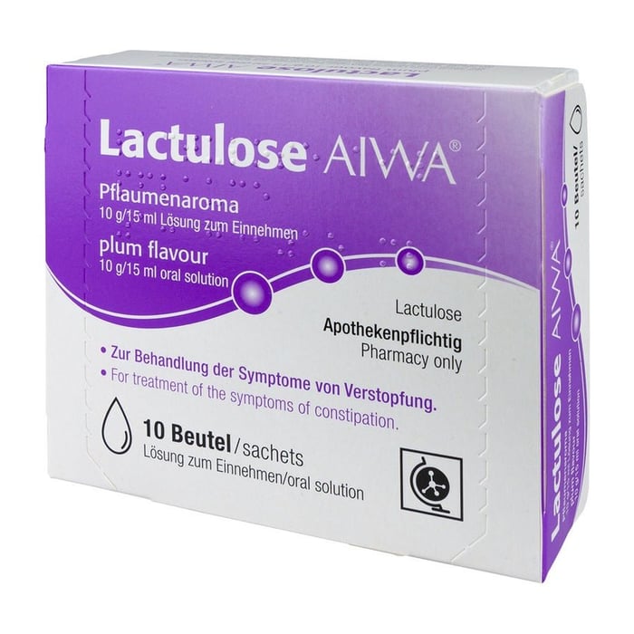 Lactulose AIWA Pflaumenaroma 10g/15ml Lösung zum Einnehmen