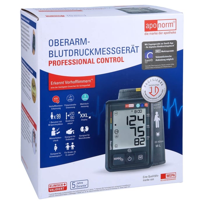 Aponorm Blutdruck Messgerät Prof. Control Oberarm