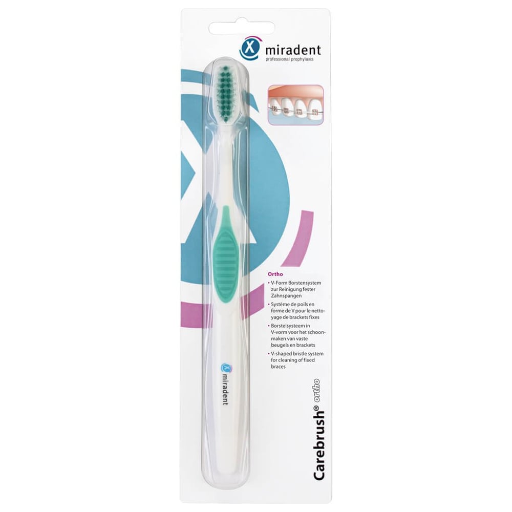 Miradent Carebrush ortho Zahnbürste weiß /grün