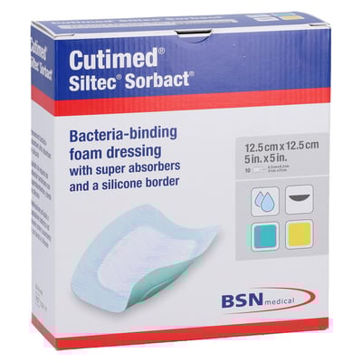 Cutimed Siltec Sorbact PU-Verb.12,5x12,5 cm