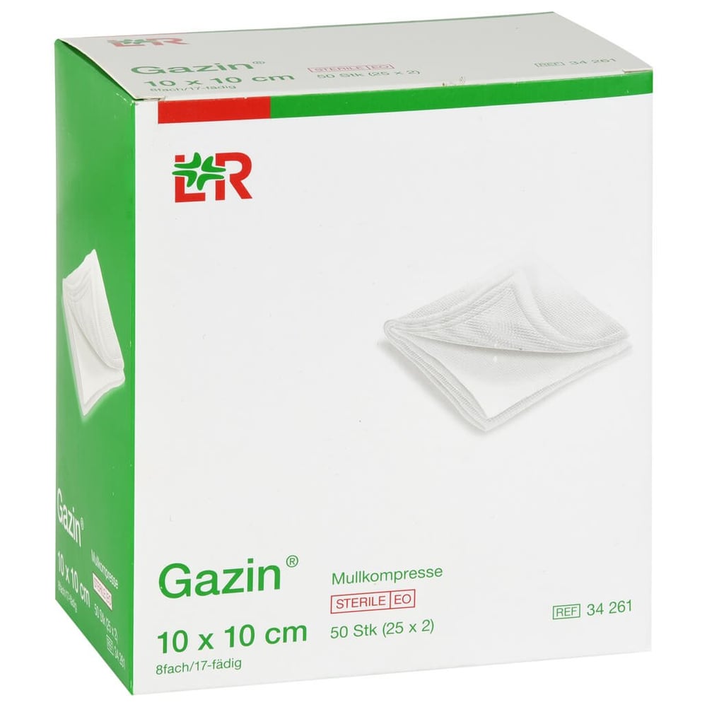Gazin Mullkomp.10x10 cm steril 8fach