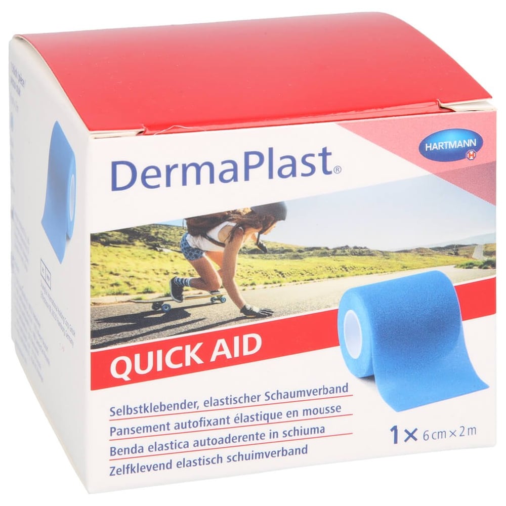 Dermaplast Quick Aid Schaumverb.6 cmx2 m blau
