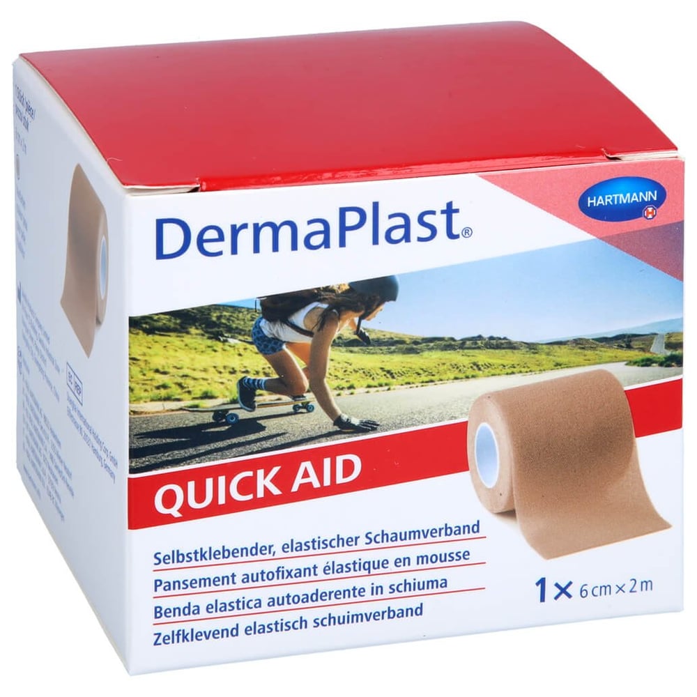 Dermaplast Quick Aid Schaumverb.6 cmx2 m hautf.