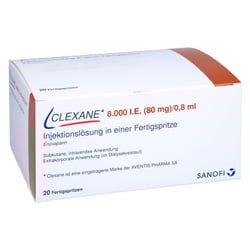 Clexane 8000 I.E. (80 mg)/0,8 ml Injektionslösung