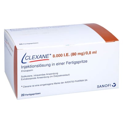 Clexane 8000 I.E. (80 mg)/0,8 ml Injektionslösung
