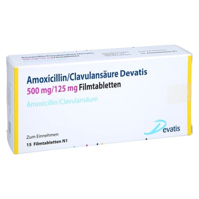 Amoxicillin/Clavulansäure Devatis 500 mg/125 mg Produktbild 1