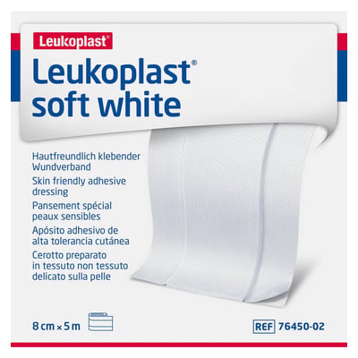 Leukoplast soft white Pflaster 8 cm x 5m Rolle
