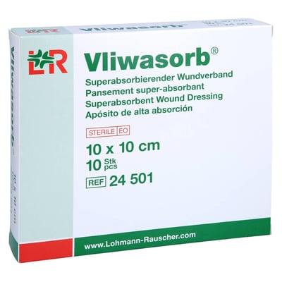Vliwasorb superabsorb.Saugkomp.steril 10x10 cm Avitamed