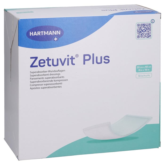 Zetuvit Plus extrastarke Saugkompr.steril 20x40 cm