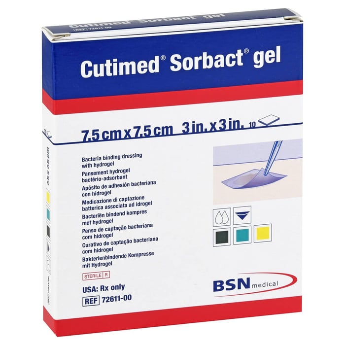 Cutimed Sorbact Gel Kompresse 7.5x7.5cm