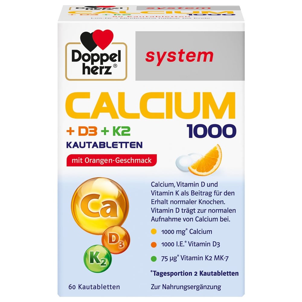 Doppelherz Calcium 1000+D3+K2 system