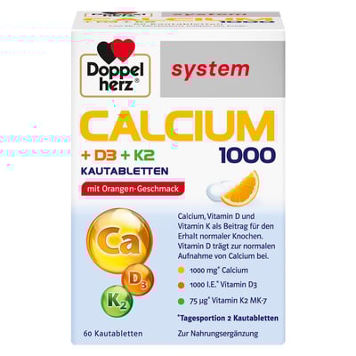 Doppelherz Calcium 1000+D3+K2 system