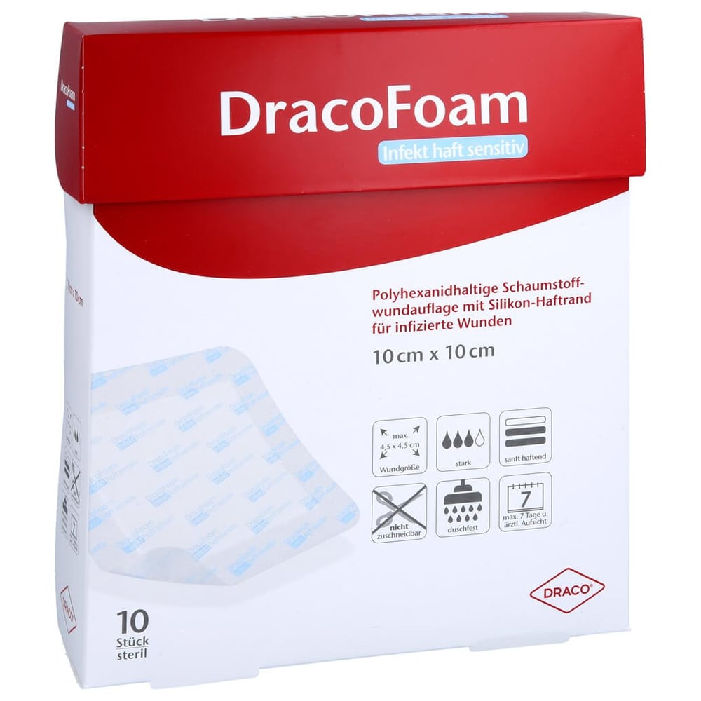 Dracofoam Infekt haft sensitiv Wundauf.10x10 cm