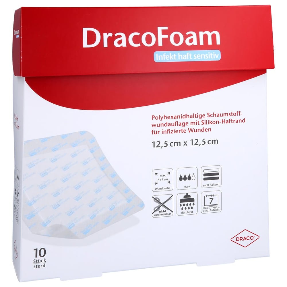 Dracofoam Infekt haft sensitiv Wundauf.12,5x12,5cm