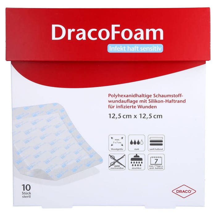 Dracofoam Infekt haft sensitiv Wundauf.12,5x12,5cm
