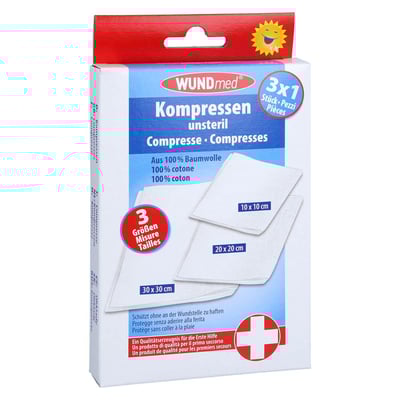 Kompressen unsteril 3 Größen