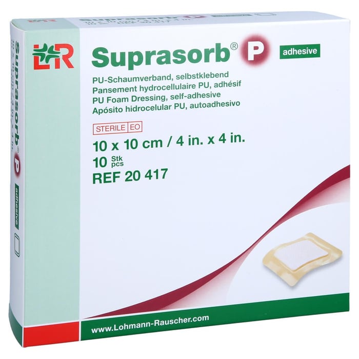 Suprasorb P PU-Schaumv.10x10 cm selbstklebend