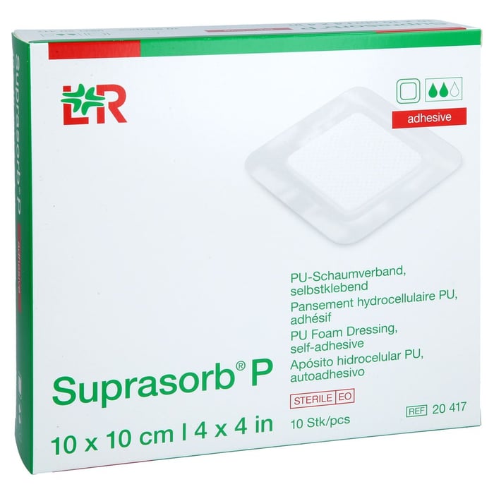 Suprasorb P PU-Schaumv.10x10 cm selbstklebend