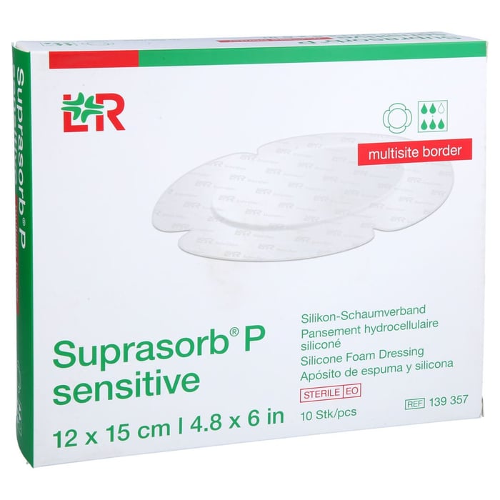 Suprasorb P sensitive PU-Schaum.multis.bor.12x15cm