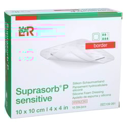 Suprasorb P sensitive PU-Schaum.border 10x10 cm