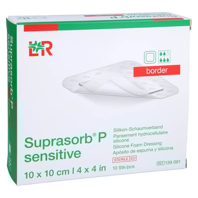 Suprasorb P sensitive PU-Schaum.border 10x10 cm
