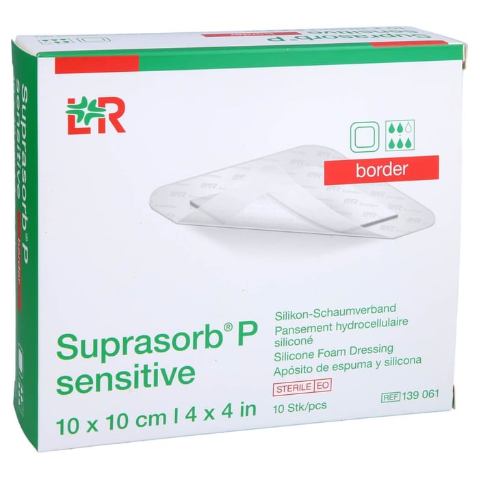 Suprasorb P sensitive PU-Schaum.border 10x10 cm