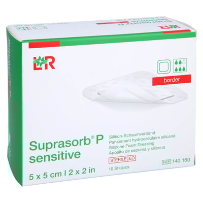 Suprasorb P sensitive PU-Schaum.border 5x5 cm