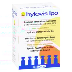 Hylovis lipo Augentropfen Einzeldosispipetten