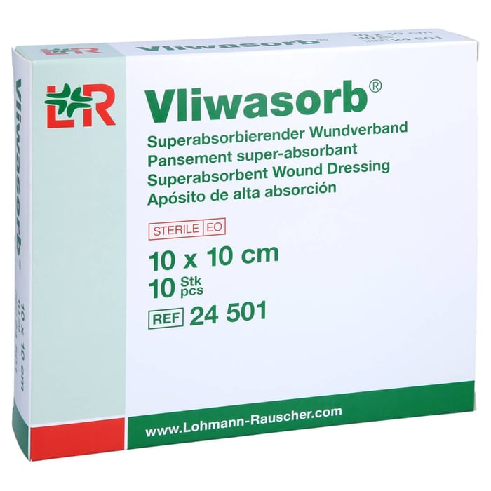 Vliwasorb superabsorb.Saugkomp.10x10 cm steril
