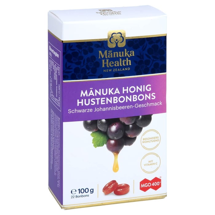Manuka Health MGO 400+ schw. Johannisb. Bonb.