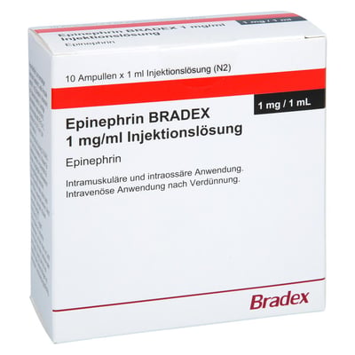 Epinephrin Bradex 1 mg/ml Injektionslösung Produktbild 1