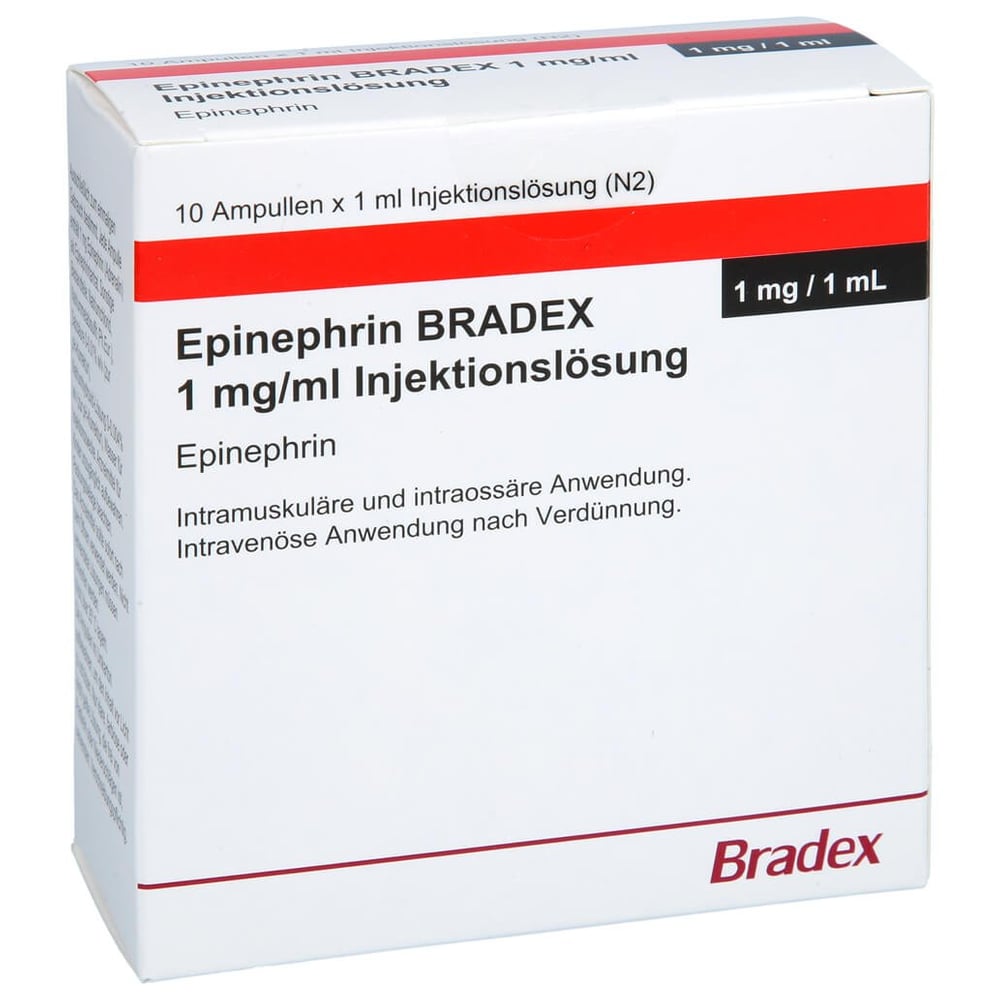 Epinephrin BRADEX 1mg/ml Injektionslösung