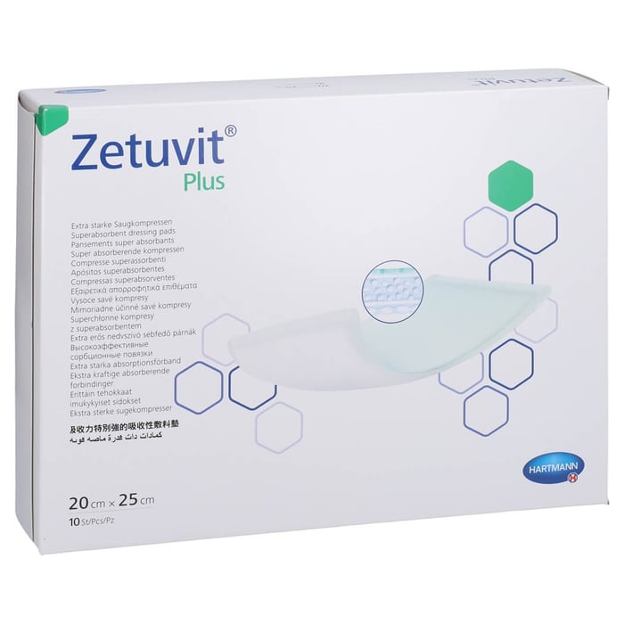 Zetuvit Plus extrastarke Saugkompr.steril 20x25 cm