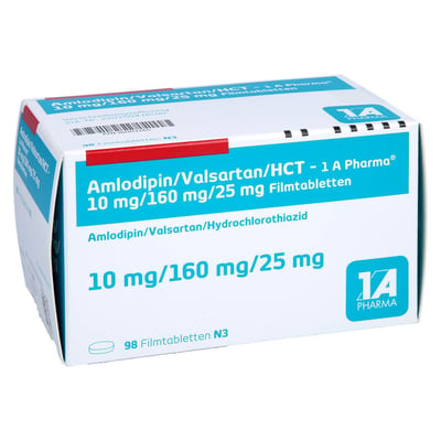 Amlodipin/Valsartan/HCT-1A Pharma 10 mg/160 mg/25 mg Produktbild 1