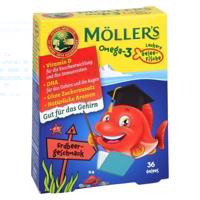 Möller's Omega-3 Gelee Fisch Erdbeere