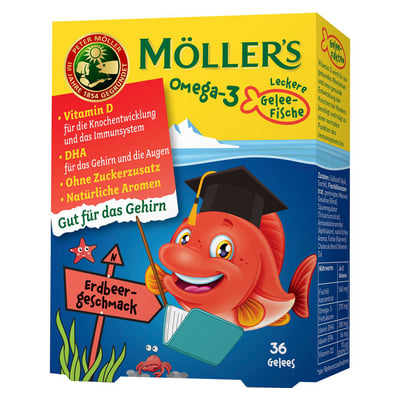 Möller's Omega-3 Gelee Fisch Erdbeere