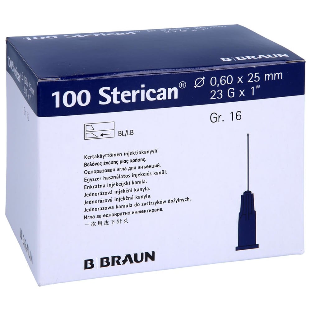 Sterican Ll 0.60x25mm Blau