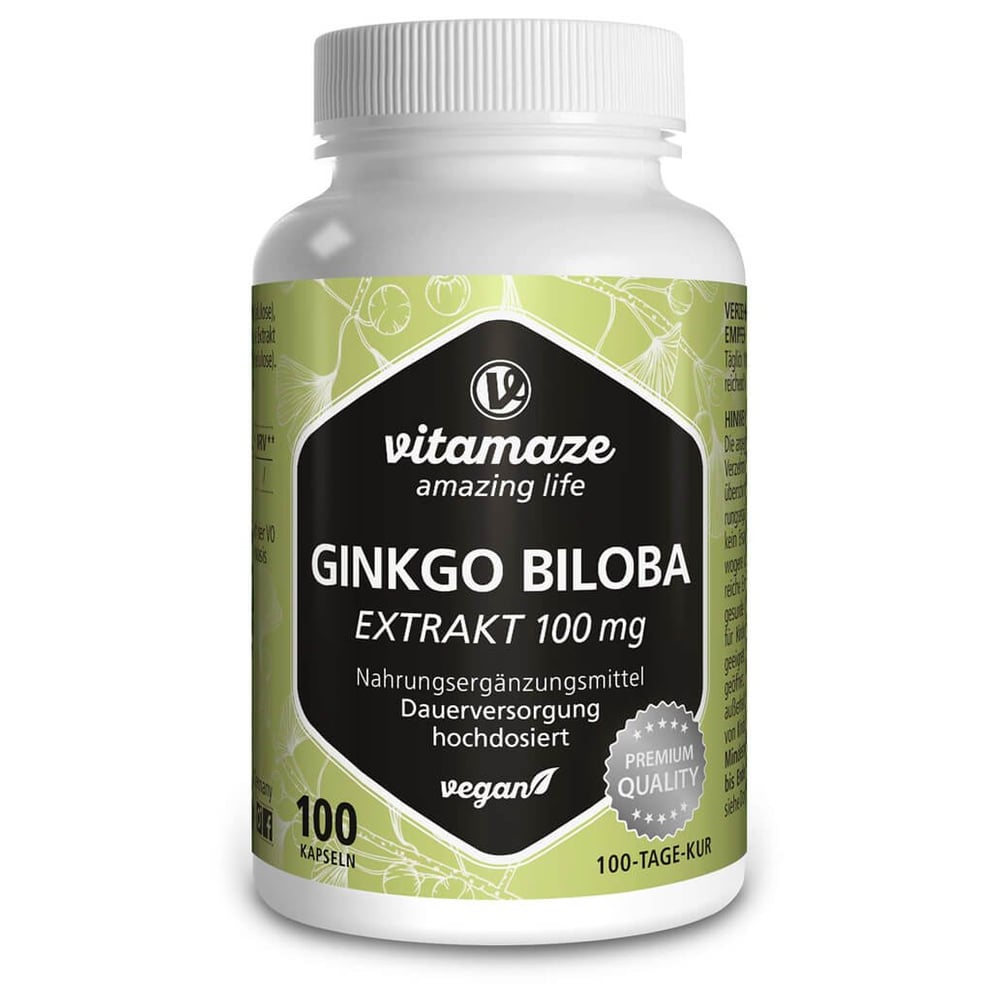 Ginkgo Biloba 100 mg hochdosiert vegan