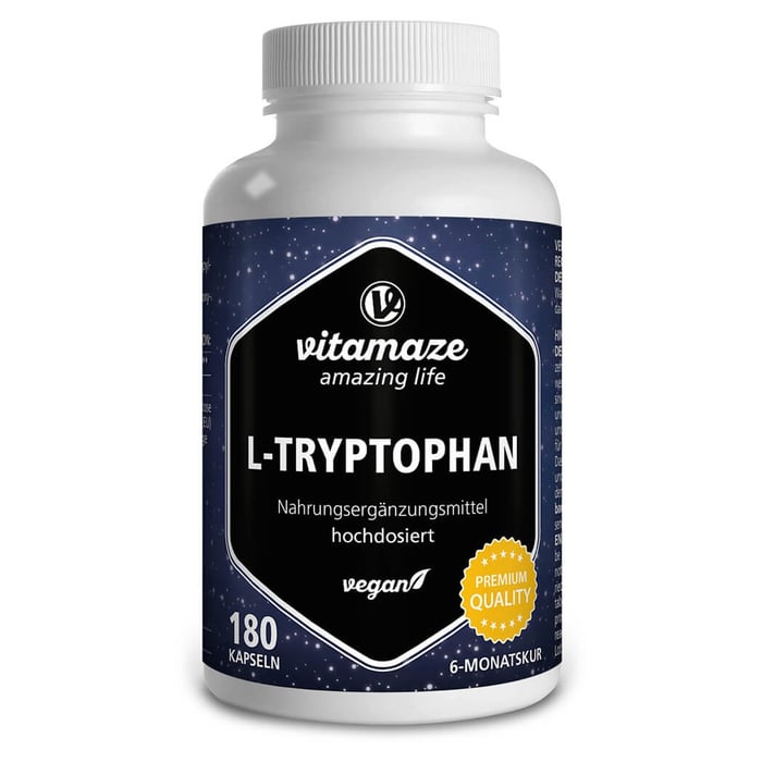 L-tryptophan 500 mg hochdosiert vegan Kapseln