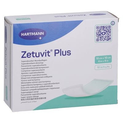 Zetuvit Plus extrastarke Saugkompr.steril 10x10 cm