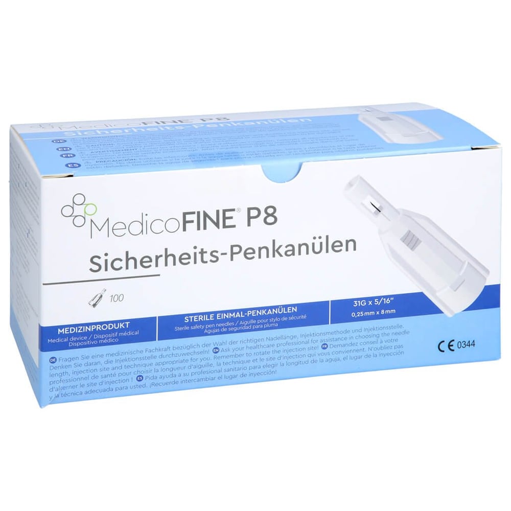 Medicofine P8 Sicherheits-Penkanülen 8mm
