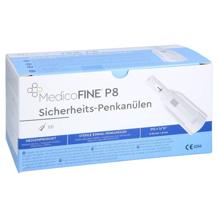 Medicofine P8 Sicherheits-Penkanülen 8mm