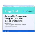 Adrenalin Ethypharm 1 mg/ml (1:1000) Injektion -Lösung