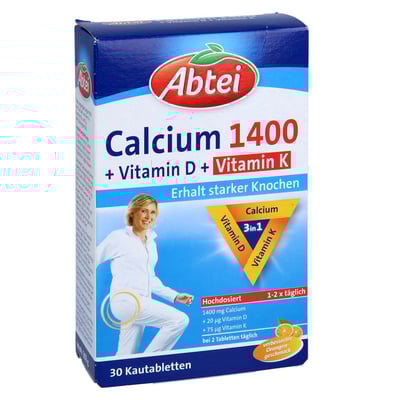 Abtei Calcium 1400+Vitamin D3+K Kautabletten