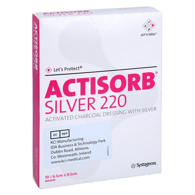 Actisorb 220 Sil 6,5x9,5 cm Produktbild 1