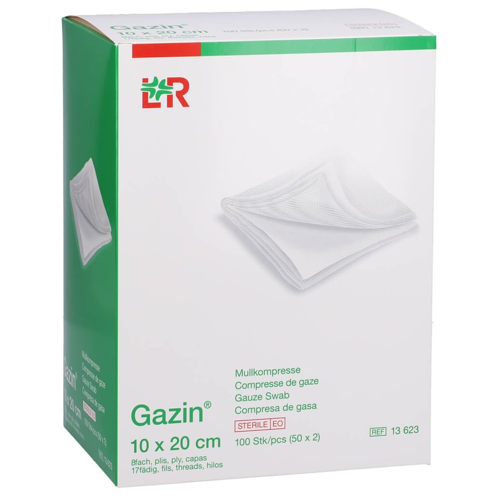 Gazin Mullkomp.10x20 cm steril 8fach